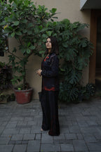 Fire Flame Black Blazer Co-Ord Set