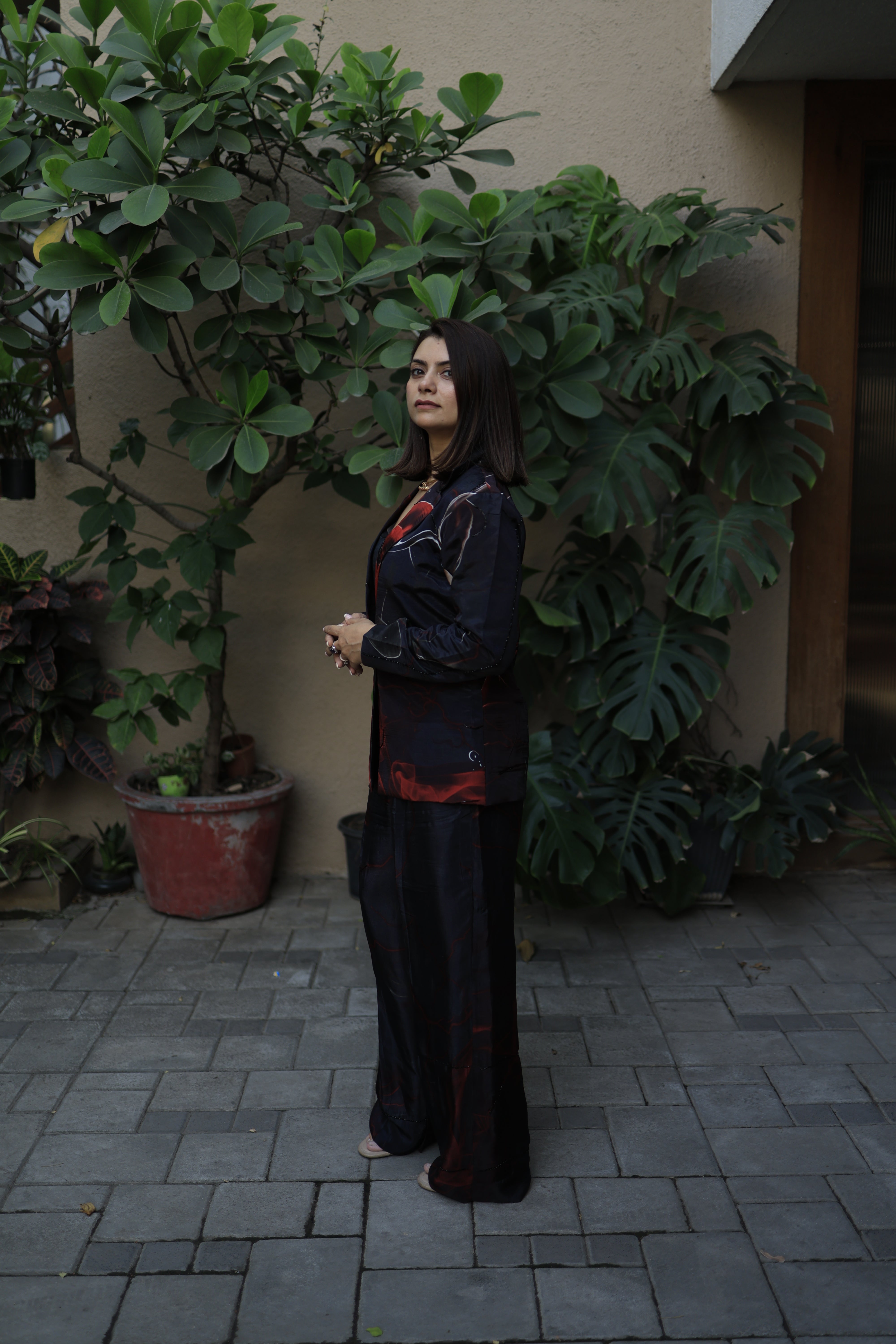 Fire Flame Black blazer