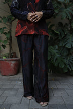 Fire Flame Black Blazer Co-Ord Set