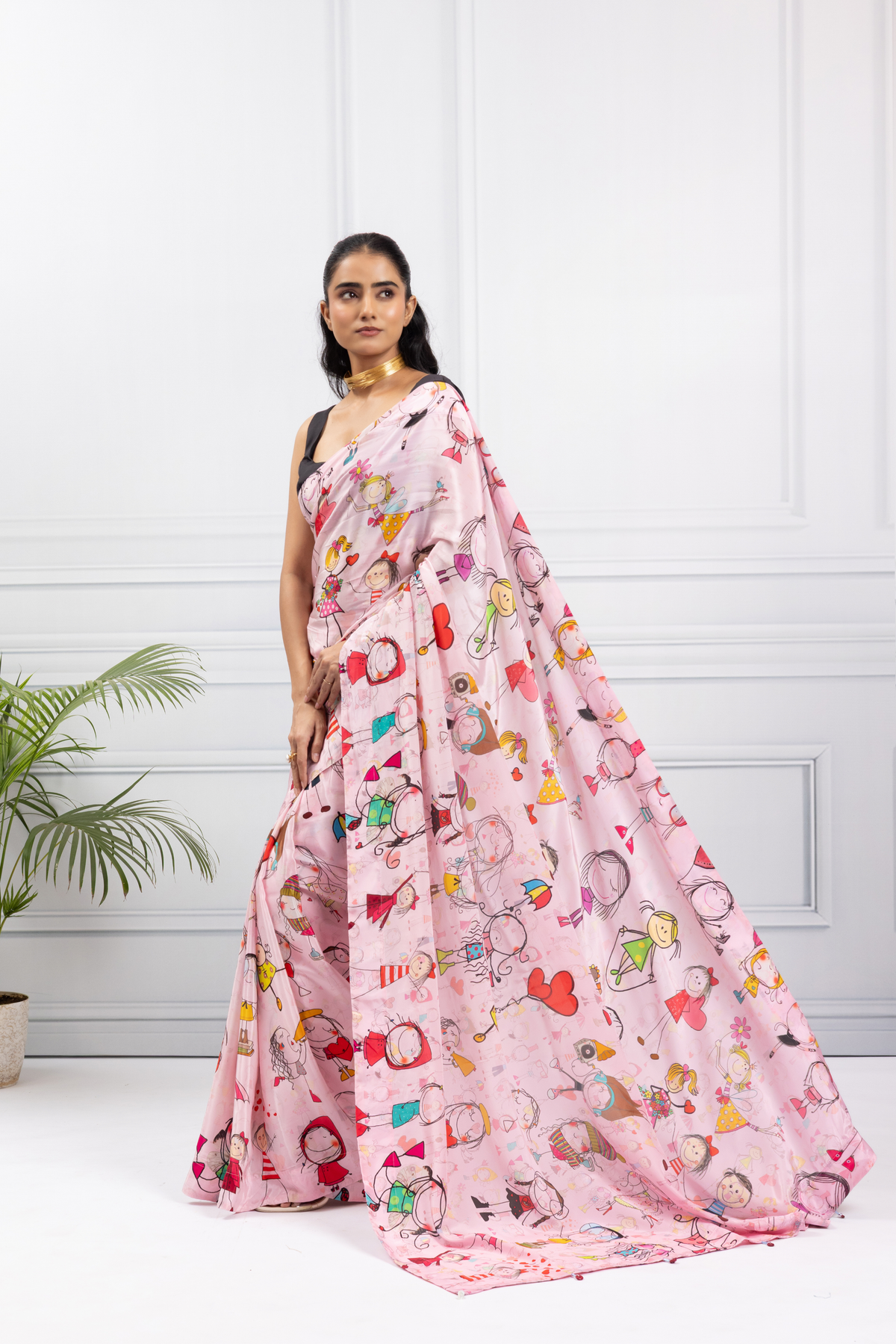 Dreamy Doodle - Sketch Love Design Saree