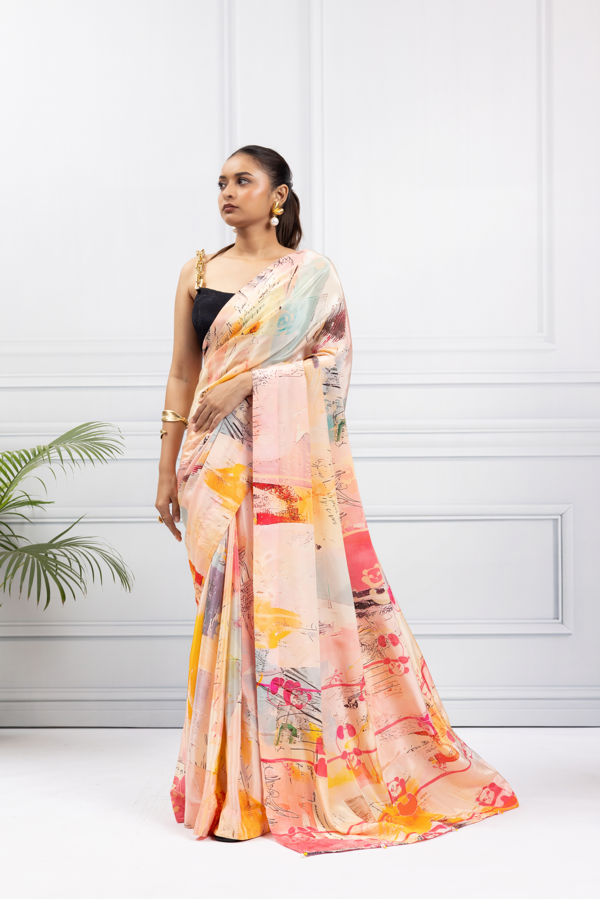 Pink Panda Love Saree