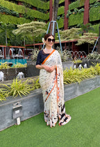 Penguin Polka Dots Saree