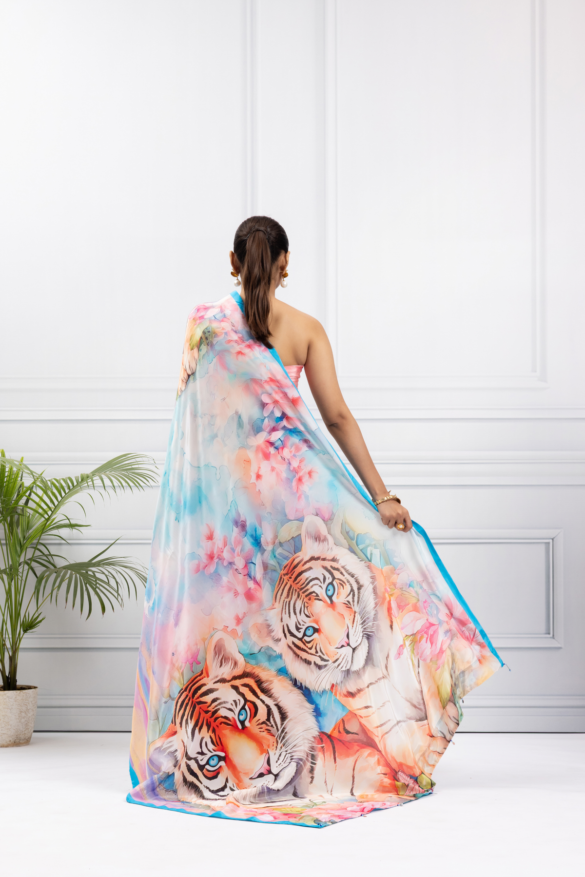 Royal Tigers Design Saree