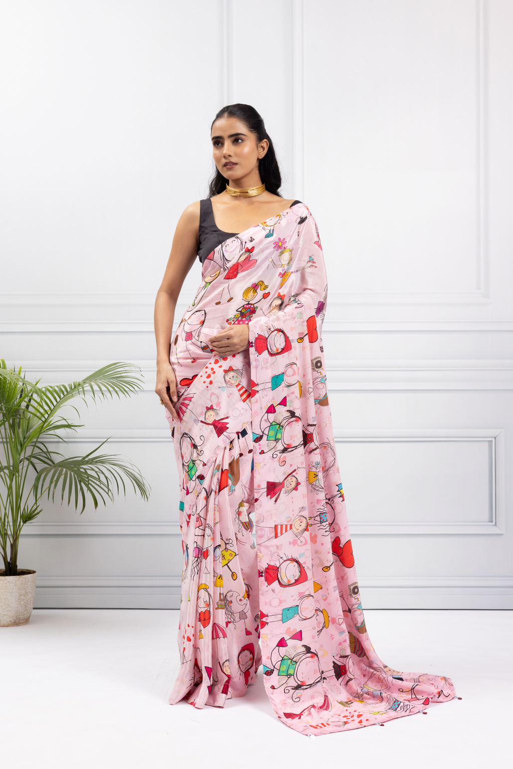Dreamy Doodle - Sketch Love Design Saree