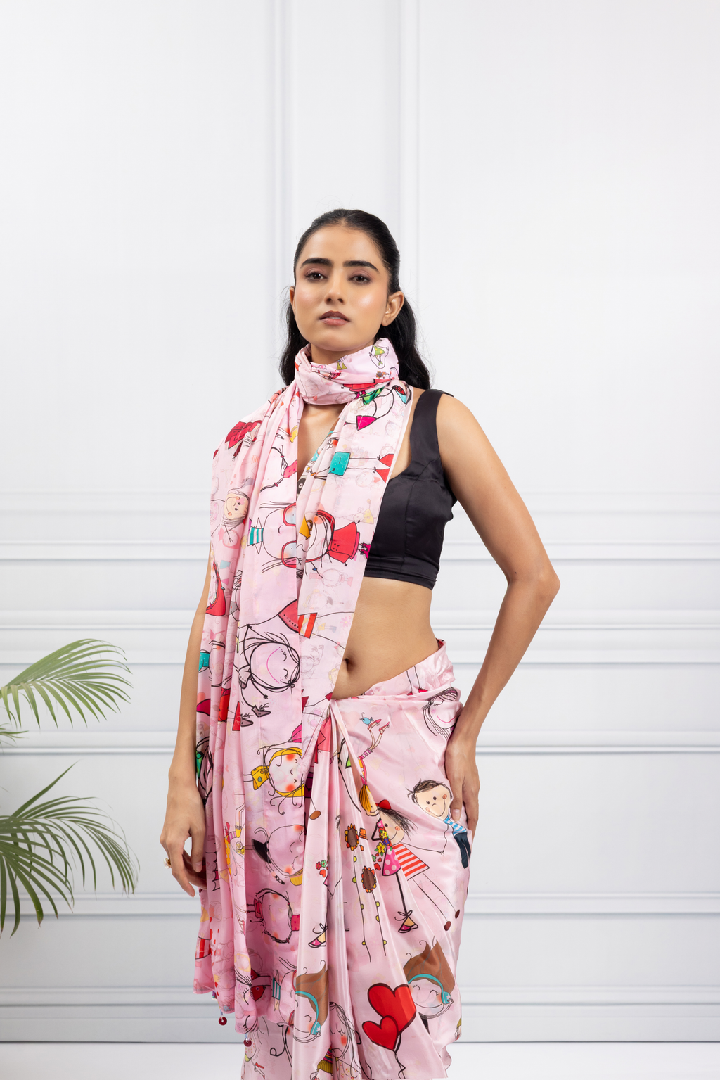 Dreamy Doodle - Sketch Love Design Saree
