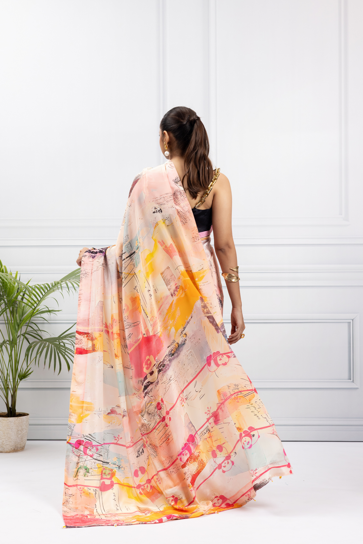 Pink Panda Love Saree