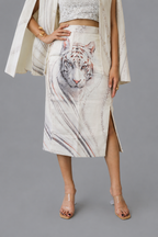 White Tiger Blazer & Pencil Skirt Set