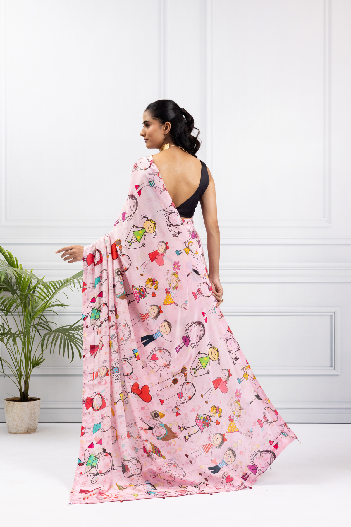 Dreamy Doodle - Sketch Love Design Saree