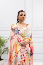 Pink Panda Love Saree