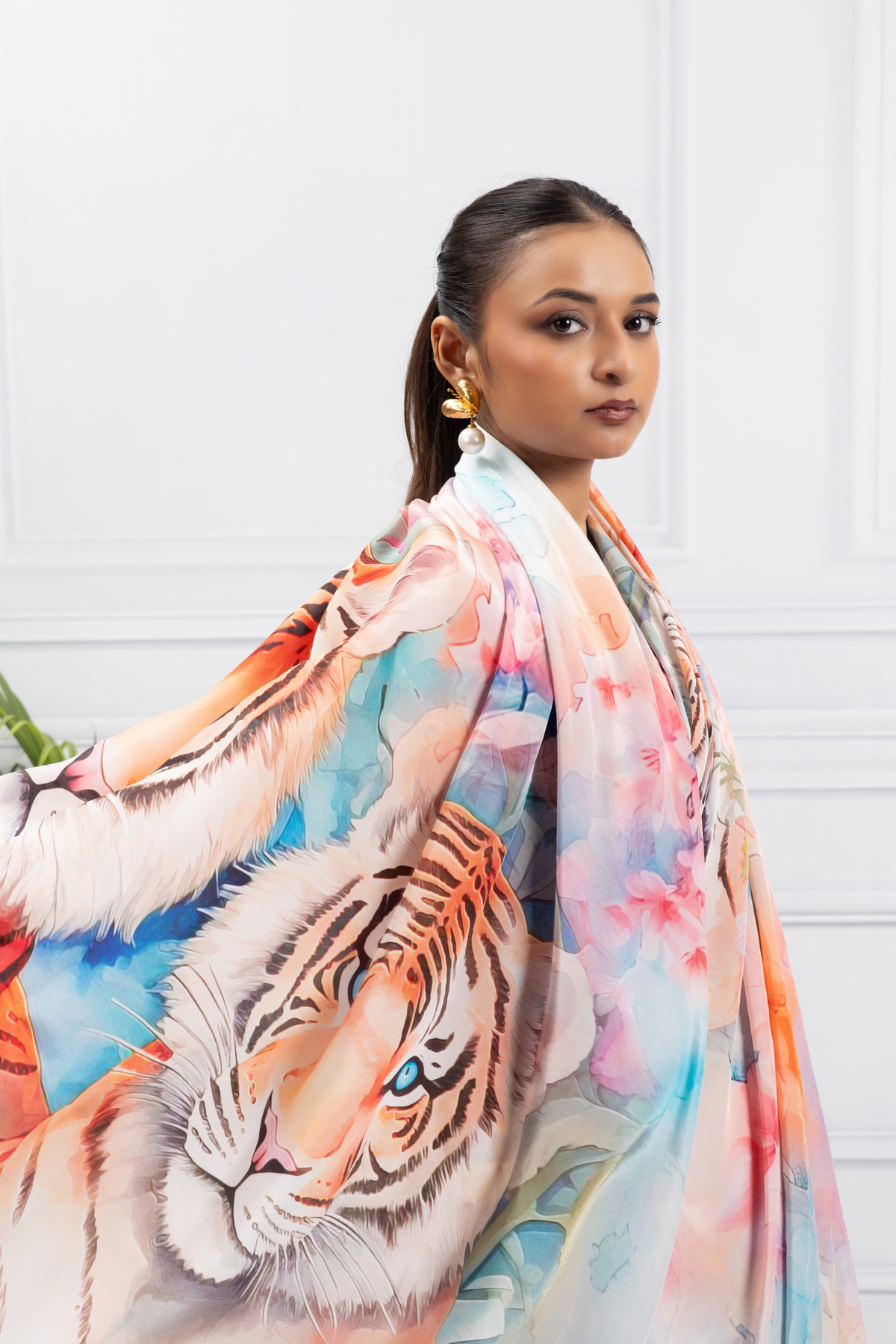 Royal Tigers Design Saree
