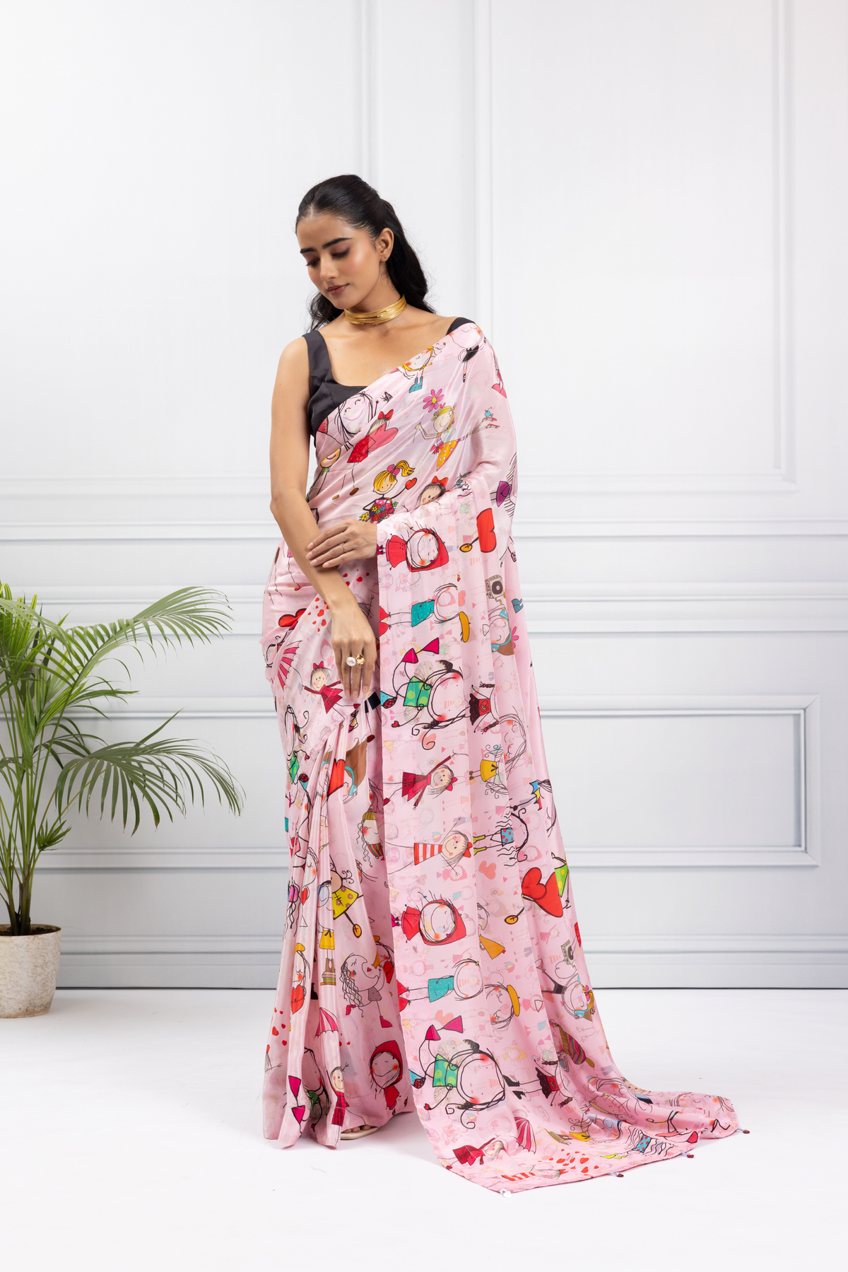Dreamy Doodle - Sketch Love Design Saree