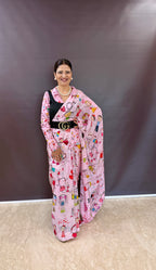 Dreamy Doodle - Sketch Love Design Saree