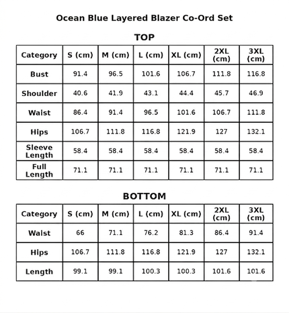 Size Guide CM