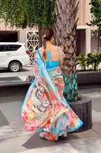 Royal Tigers Design Saree