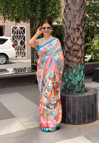 Royal Tigers Design Saree