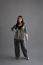 Finger Print Blazer Co-Ord Set