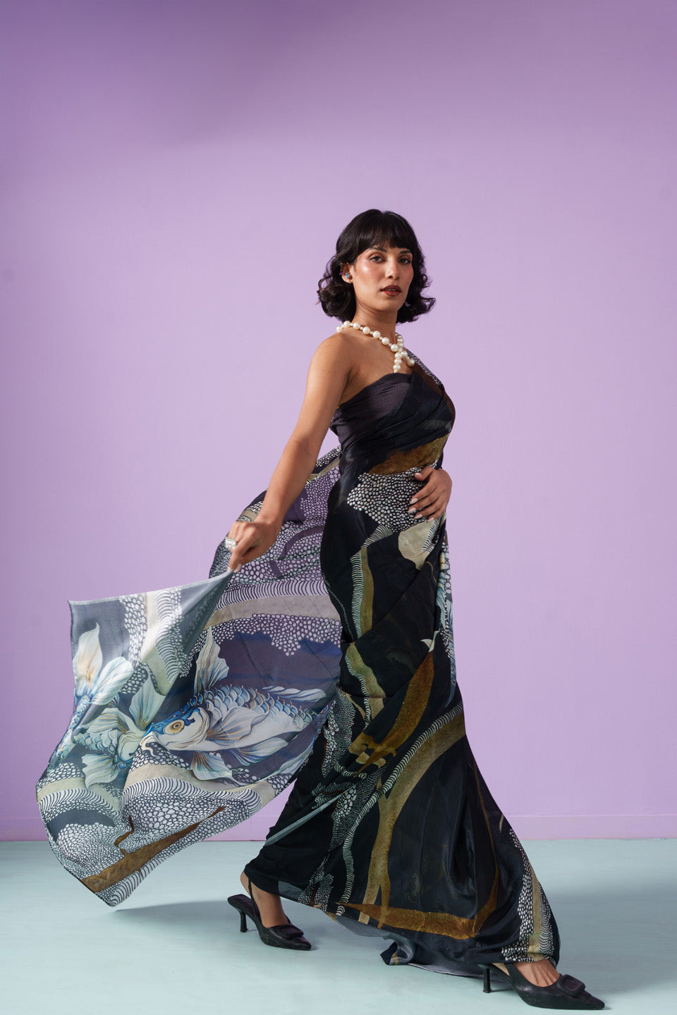 Ocean Majesty Pearl Saree