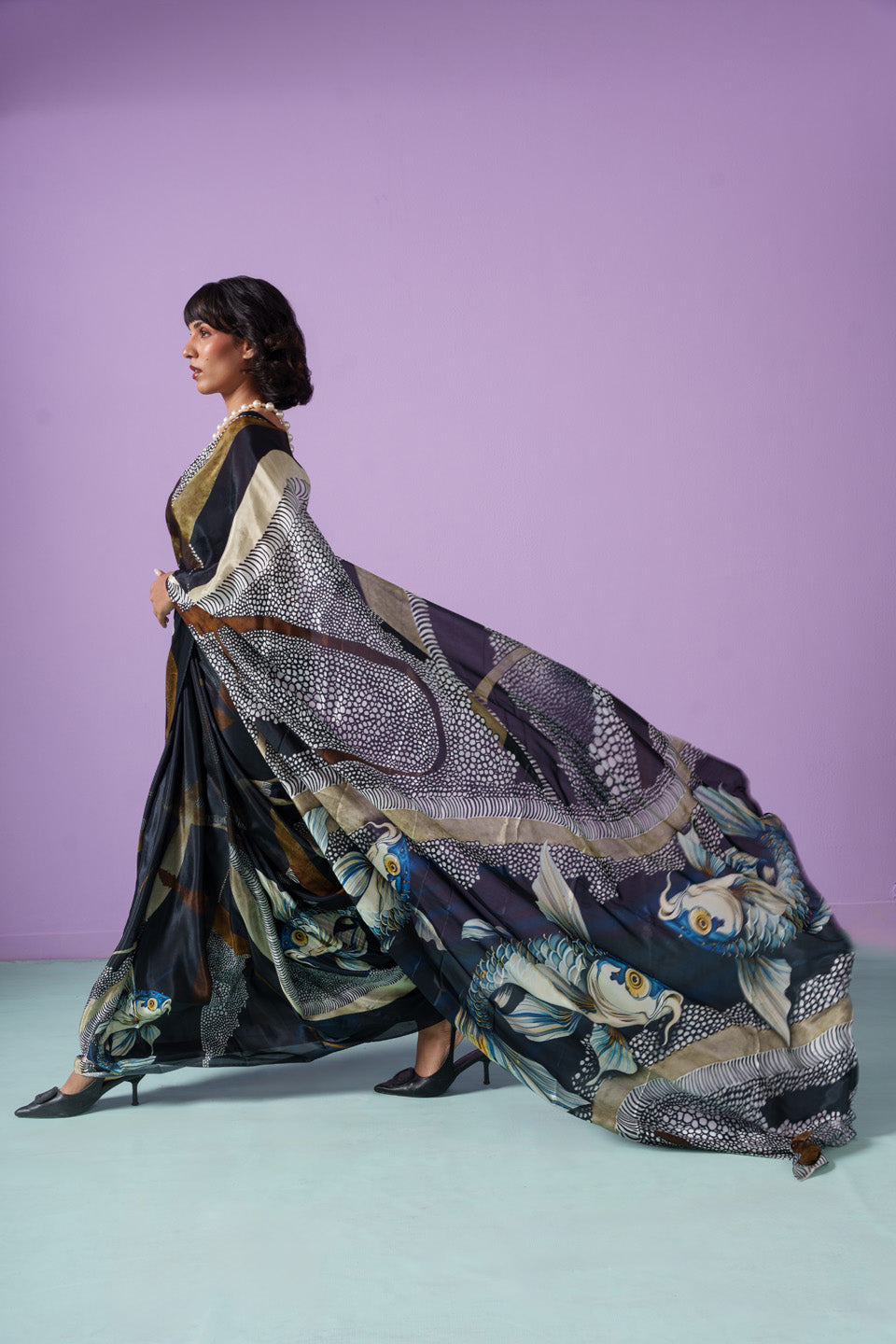 Ocean Majesty Pearl Saree