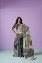 Fingerprint Aura Hypnotic Waves Saree