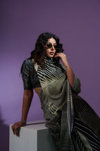 Fingerprint Aura Hypnotic Waves Saree