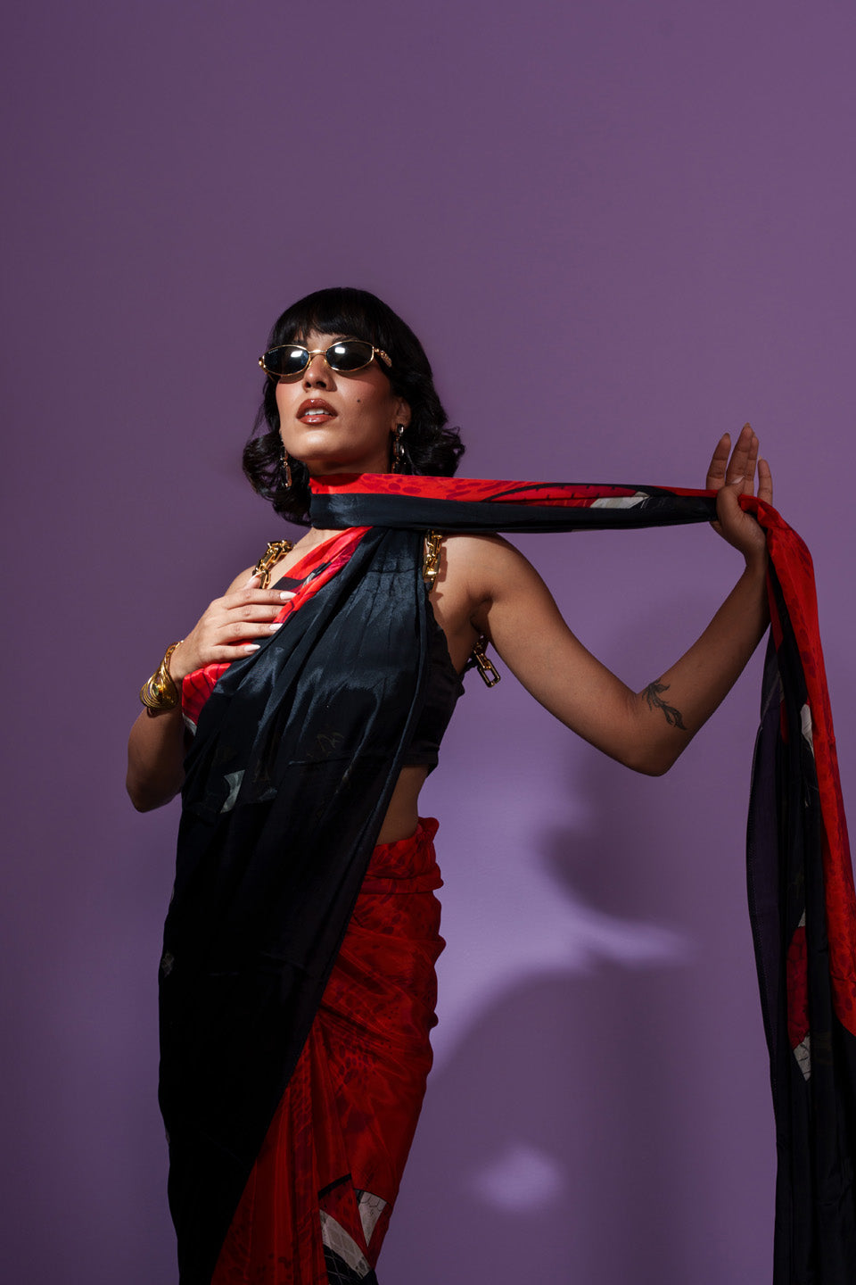 Crimson Rouge Venom Flame Saree