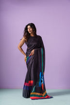 Noir Spectrum Mystery Face Saree