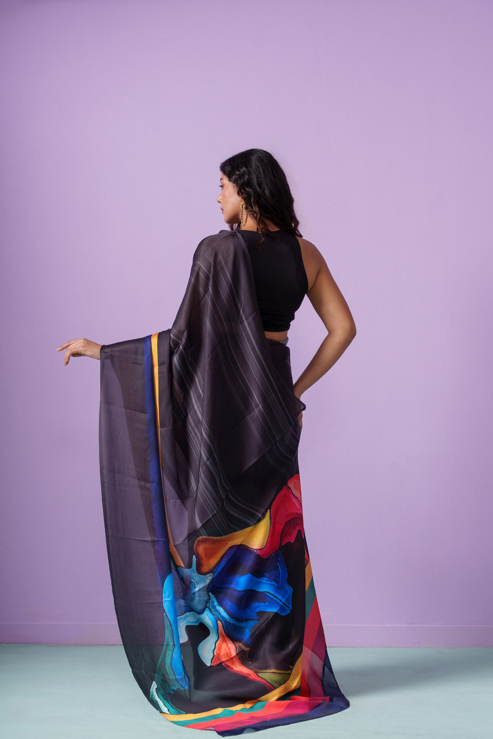 Noir Spectrum Mystery Face Saree