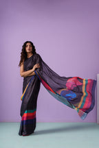 Noir Spectrum Mystery Face Saree