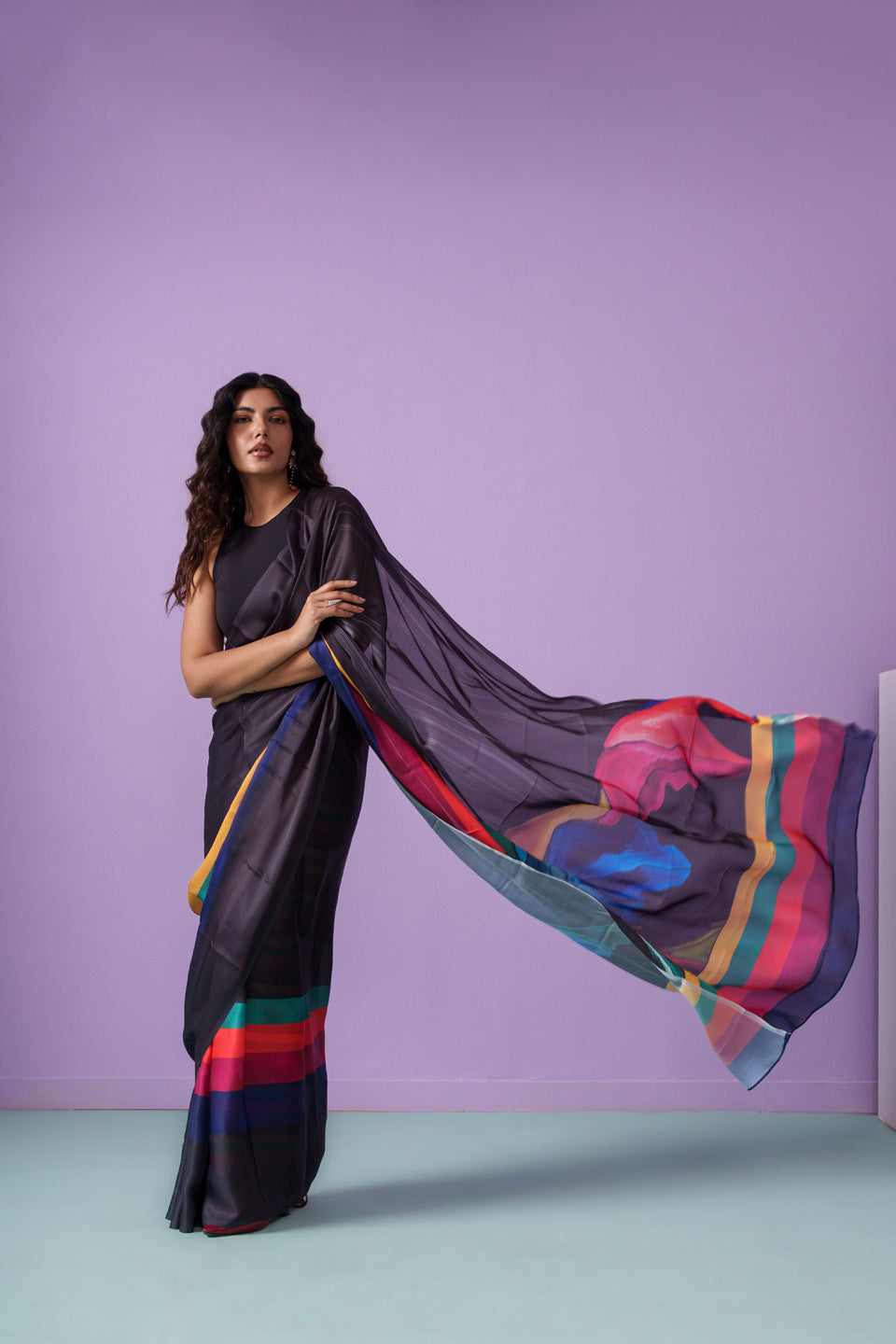Noir Spectrum Mystery Face Saree