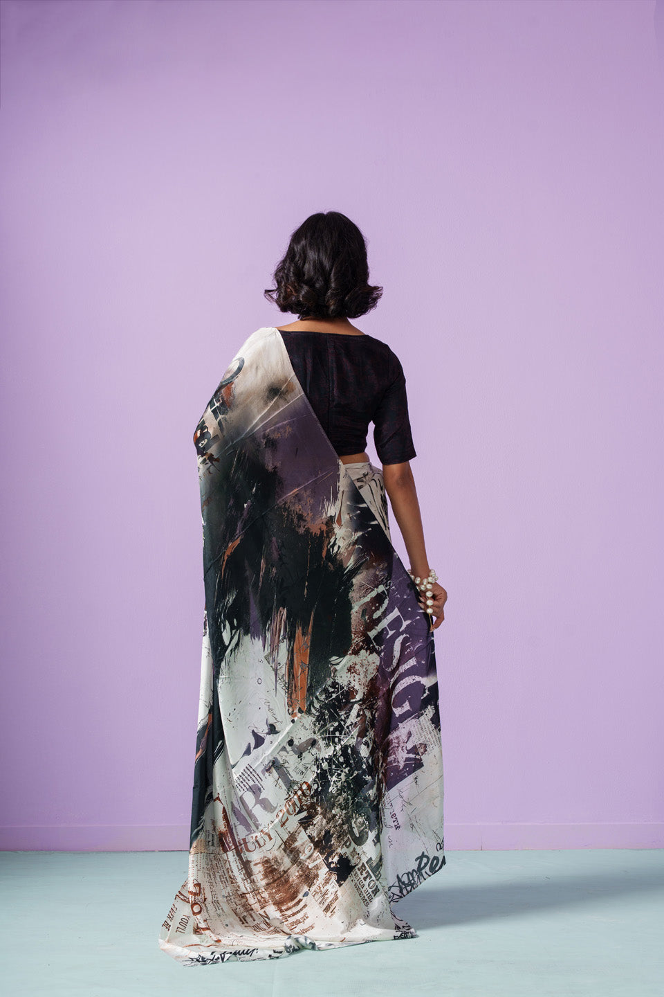 Graffiti Rebellious Elegance Letter Saree