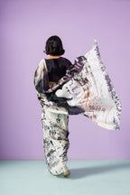 Graffiti Rebellious Elegance Letter Saree