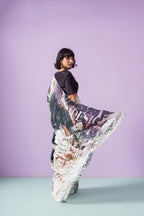 Graffiti Rebellious Elegance Letter Saree