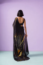Golden Whispering Lips Saree