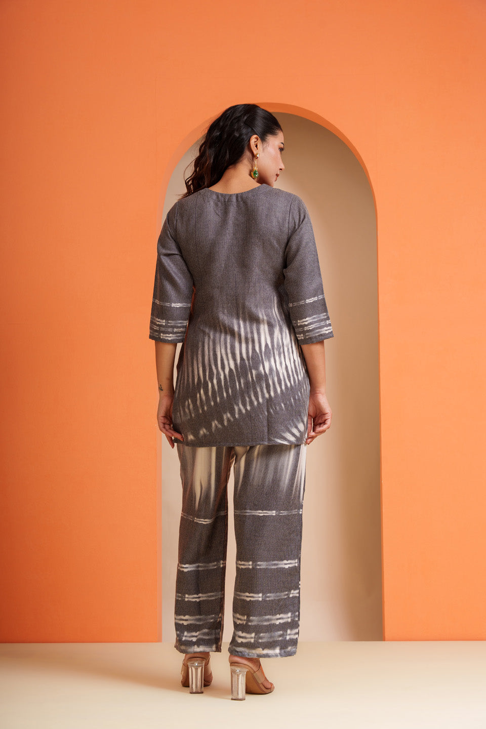 Pencil Gray Black Shiboori/Tie Dye Co-ord Set