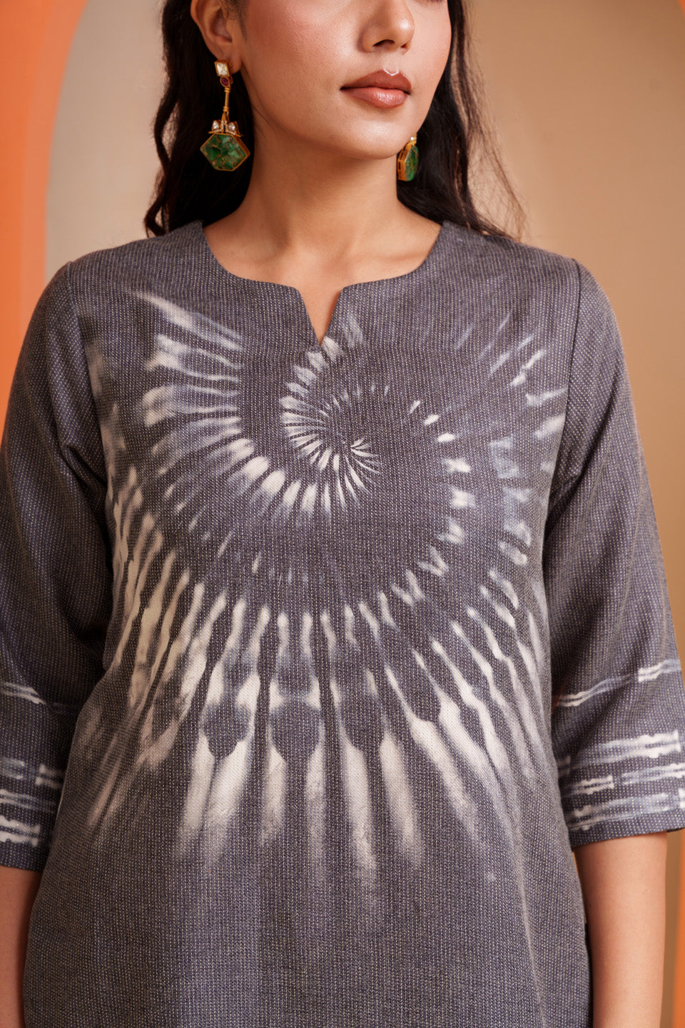 Pencil Gray Black Shiboori/Tie Dye Co-ord Set
