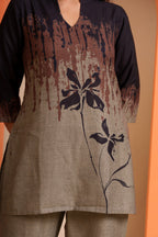 Dark Petals Blooming Flower Co-ord Set