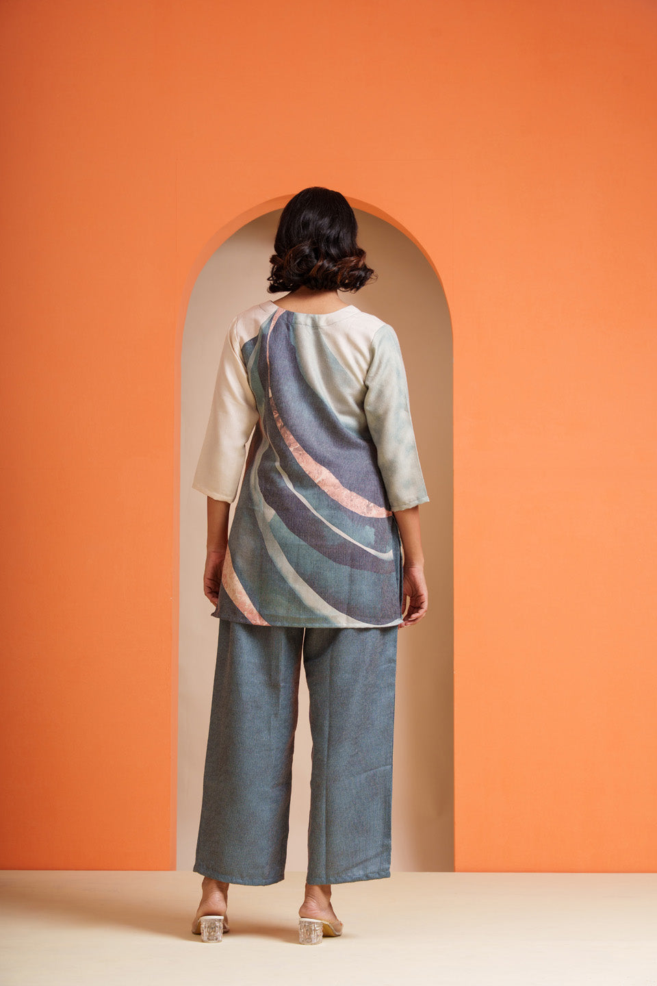 Teal Golden Mirror Maze Co-ord Set