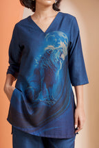 Blue Moonlit Roar Leo Co-ord Set