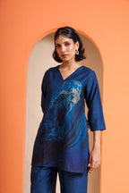 Blue Moonlit Roar Leo Co-ord Set