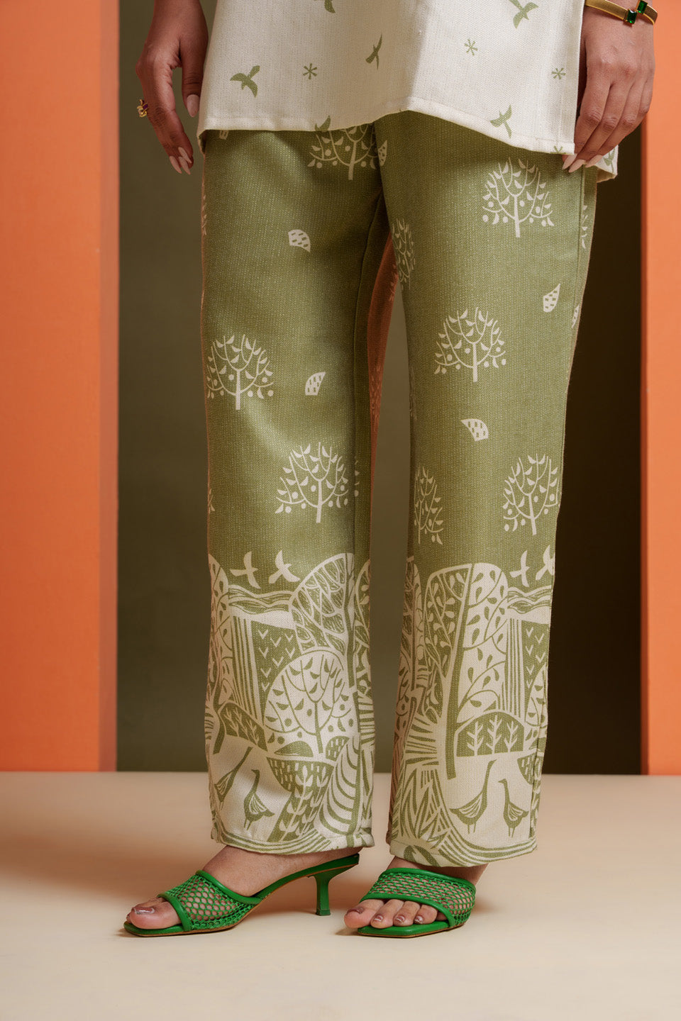 Pistachio Tropical Birdy Safari Co-ord Set