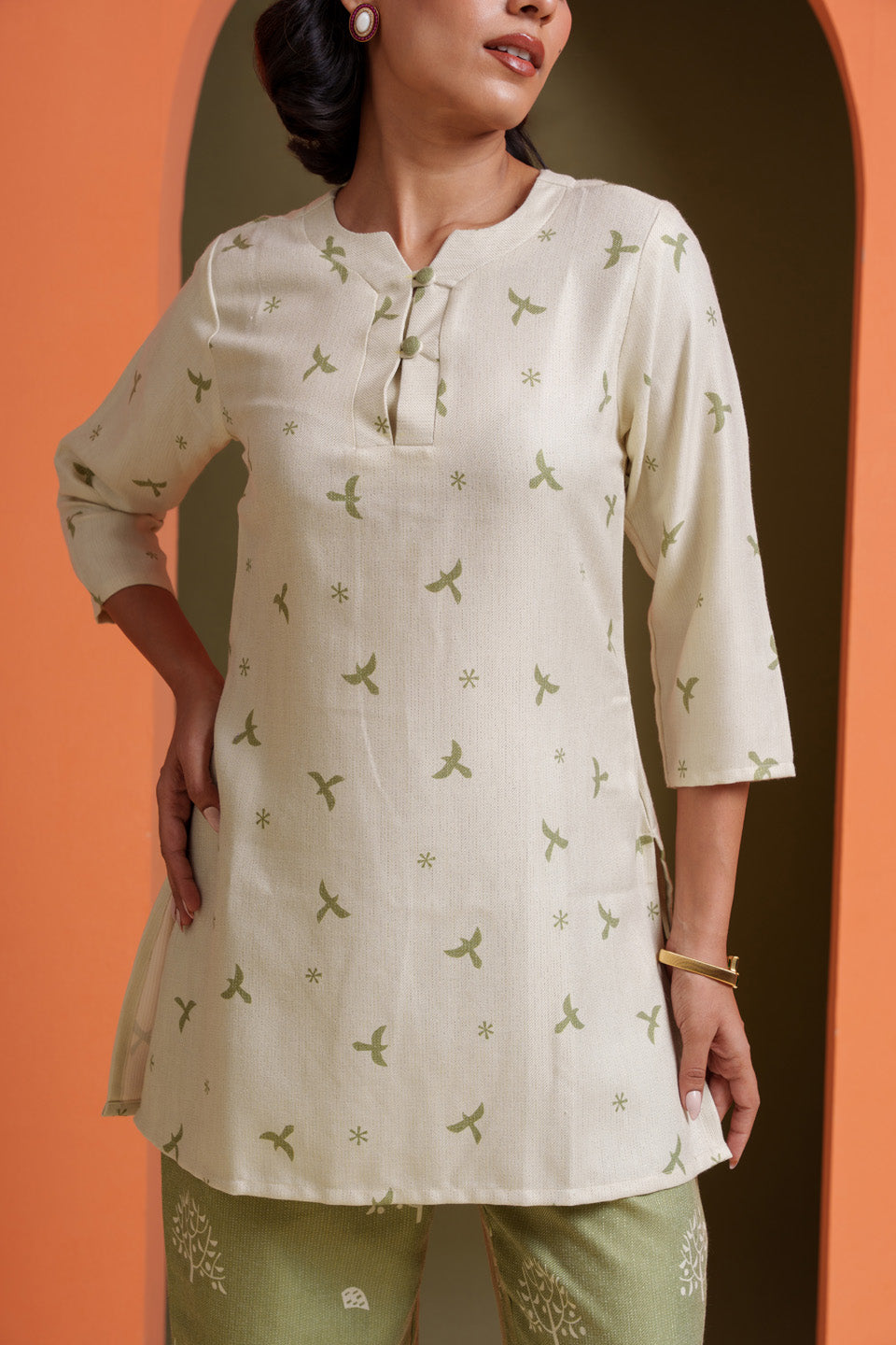 Pistachio Tropical Birdy Safari Co-ord Set