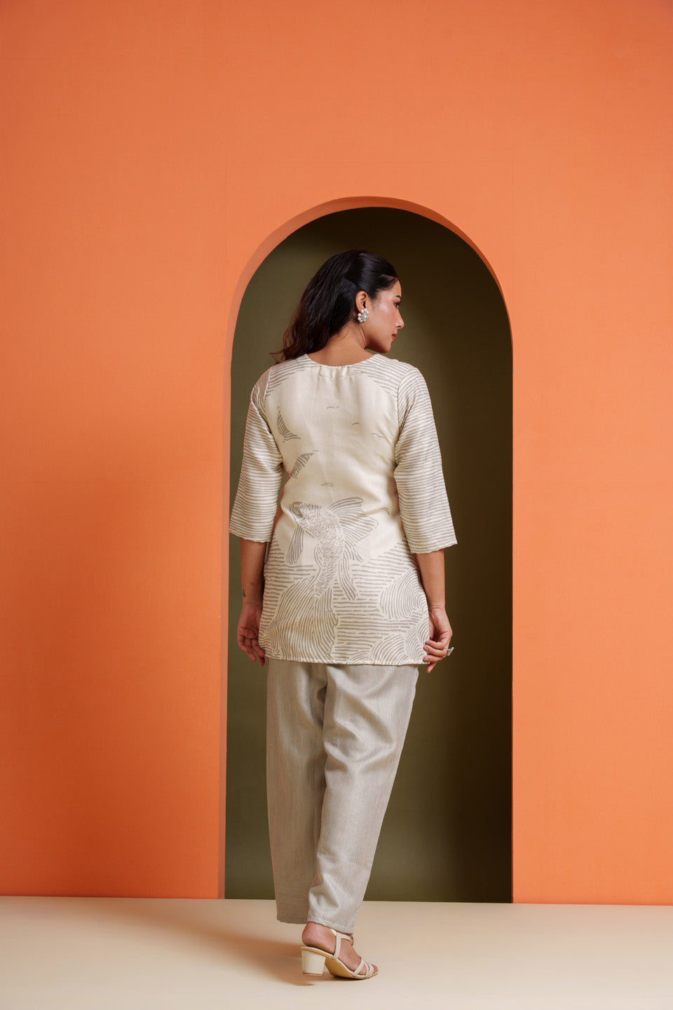 Olive Green Jalpari Co-ord Set