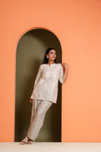 Olive Green Jalpari Co-ord Set