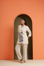 Blooming Sunshine Garden Flower with Rising Lines Co-ord Set