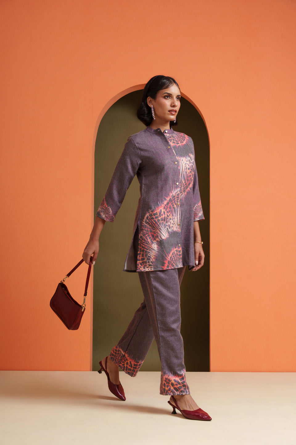 Micro Wine Cheetah Skin Glitch Co-ord Set