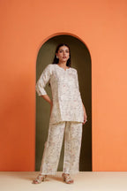 Women's printed co-ord set in soft viscose fabric, stylish for parties and everyday wear
