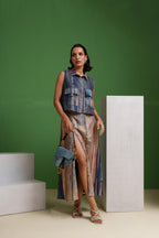 Ethereal Echo Canvas Flow Lines Skirt and Tops