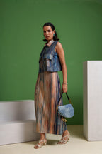 Ethereal Echo Canvas Flow Lines Skirt and Tops