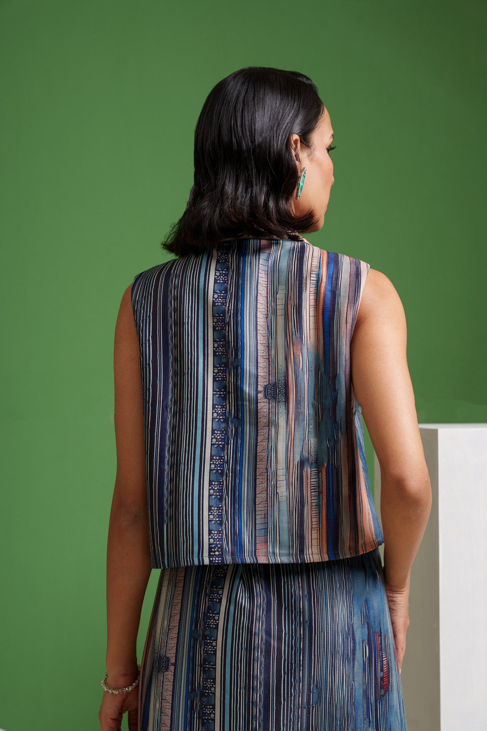 Ethereal Echo Canvas Flow Lines Skirt and Tops