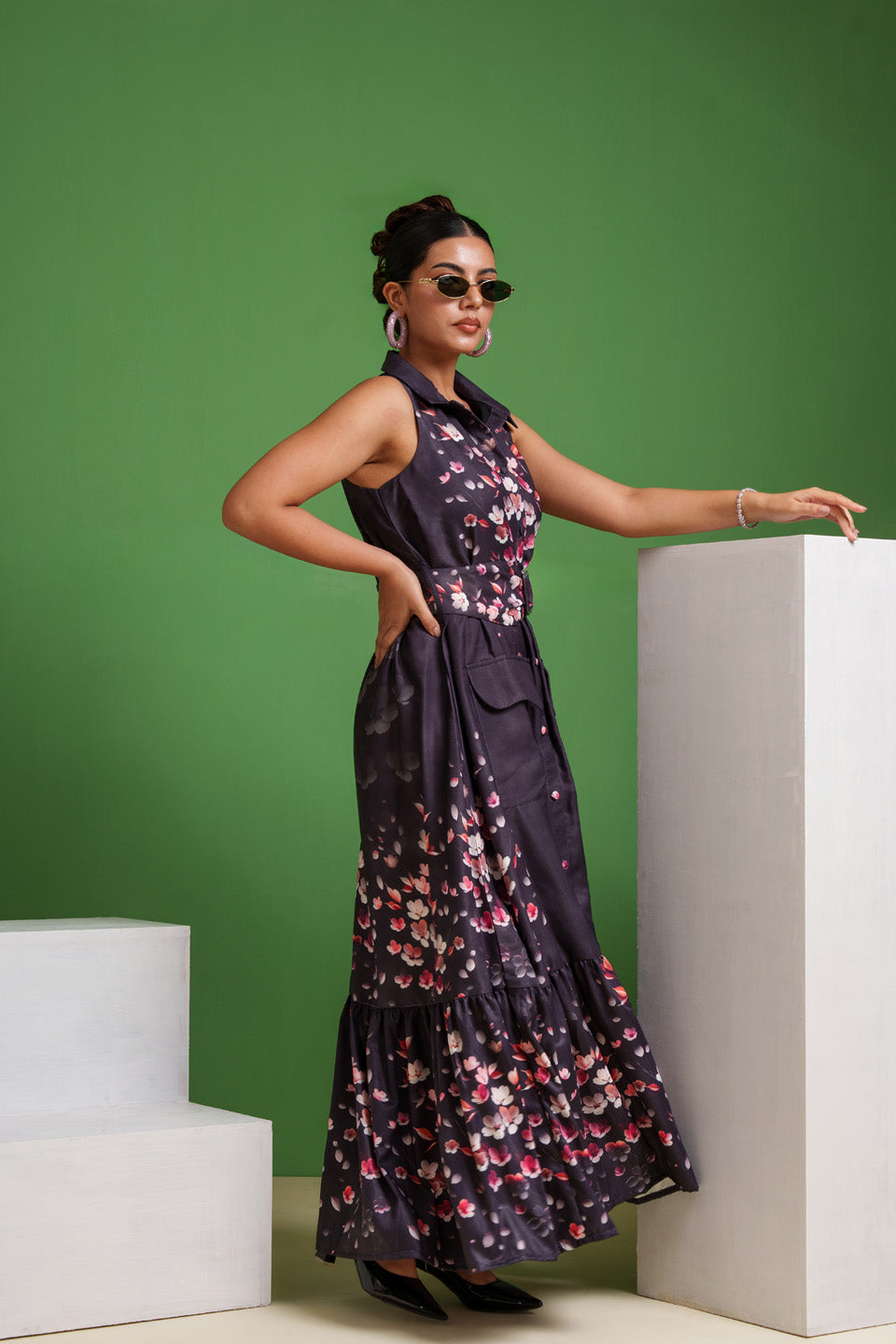Dark Romantic Flora Rainfall Gown